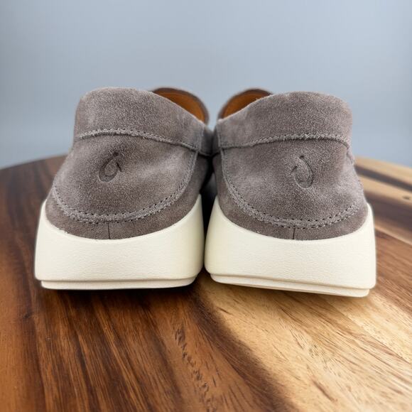 Olukai KA’A Loafer Mens Size 11 (EU 44) Gray Leather Suede Slip On Casual Shoes
